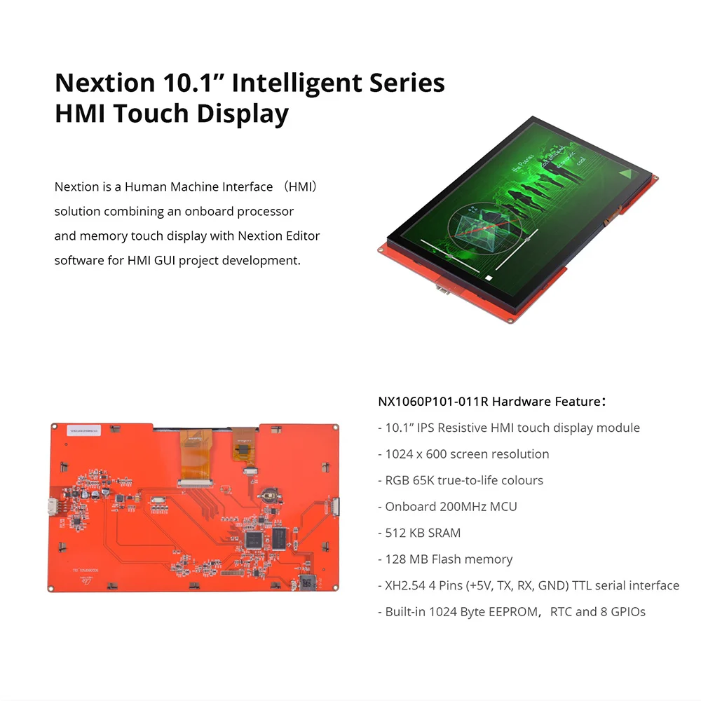 NEXTION 10,1 ''NX1060P101-011C inteligente/R-I multifunción HMI resistivo/capacitivo LCD módulo de pantalla táctil sin carcasa