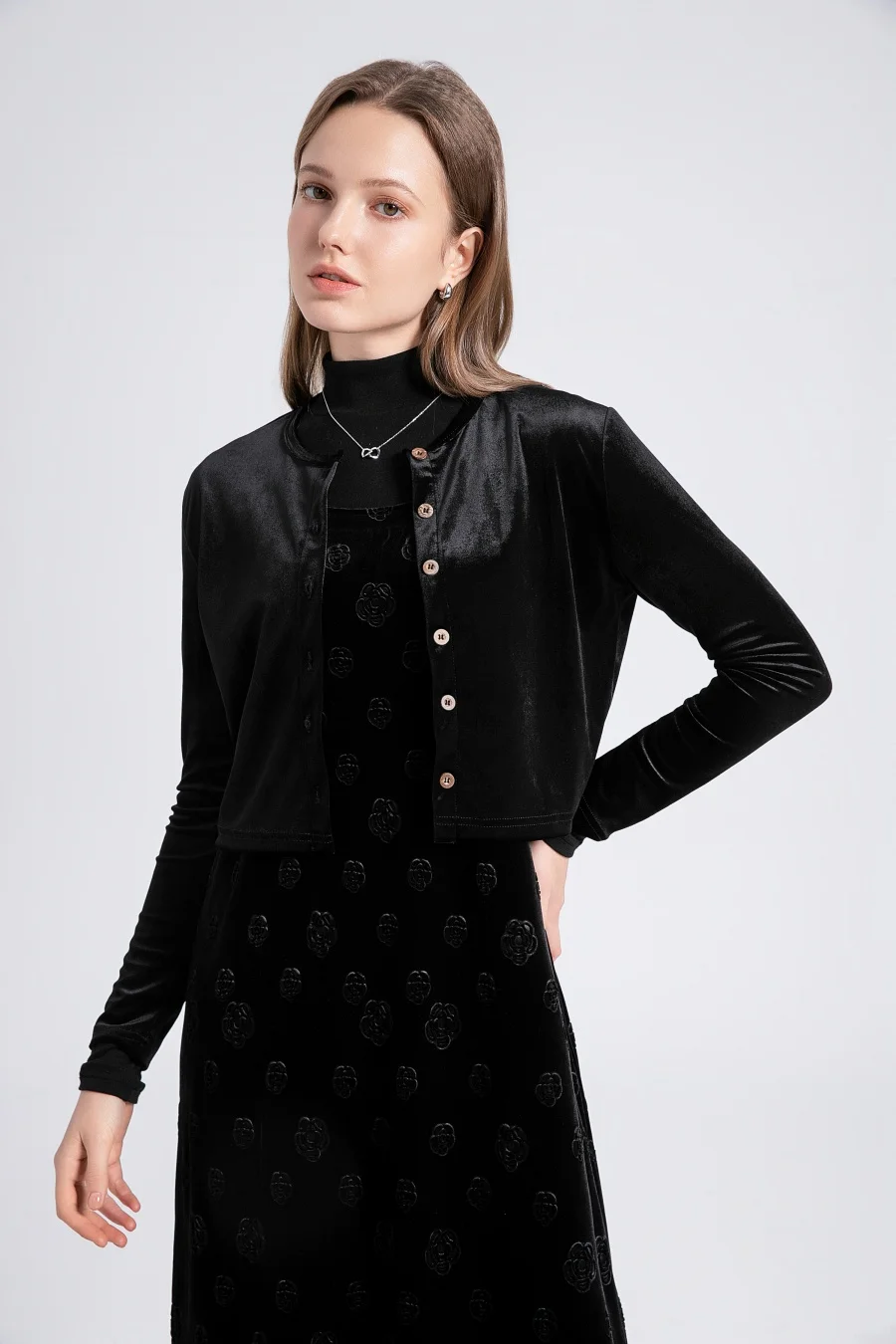 AS 2024 Otoño-Invierno ropa de mujer de terciopelo vestido de tirantes ajustables + tops básicos + cárdigan + vestido sin mangas (envío en 1 día)