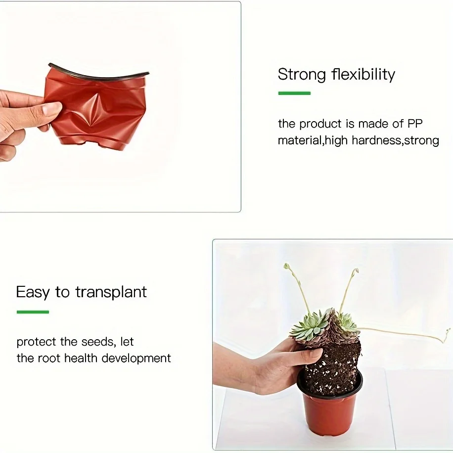 Paquete de 50 macetas para vivero estilo Americana: contenedores versátiles para plántulas interiores/exteriores, duraderos y decorativos