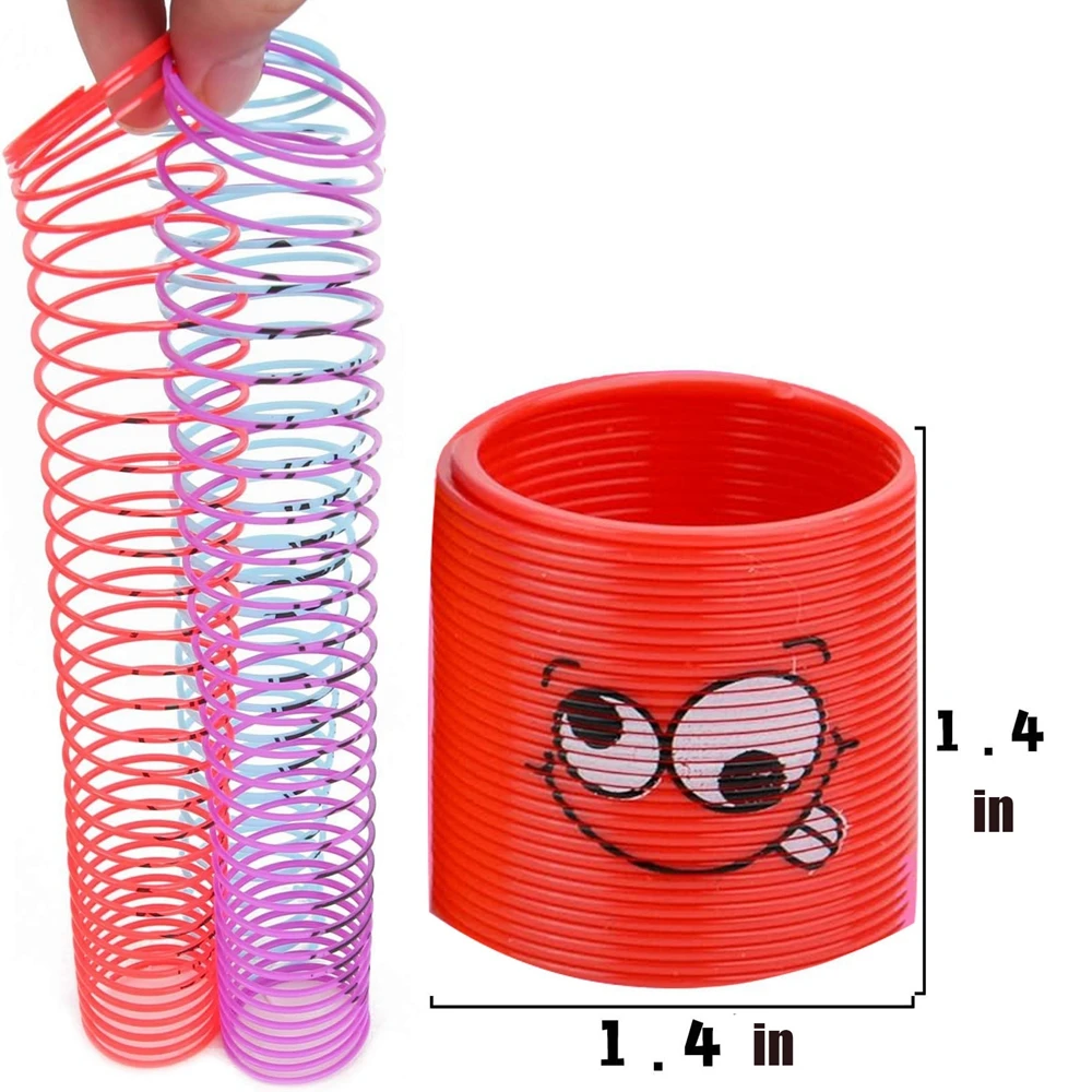 12 Uds. Para niños, niñas, niños, cara sonriente, primavera, arcoíris, magia, antiestrés, resortes en espiral, Mini juguetes a granel, juguetes de recuerdo de fiesta