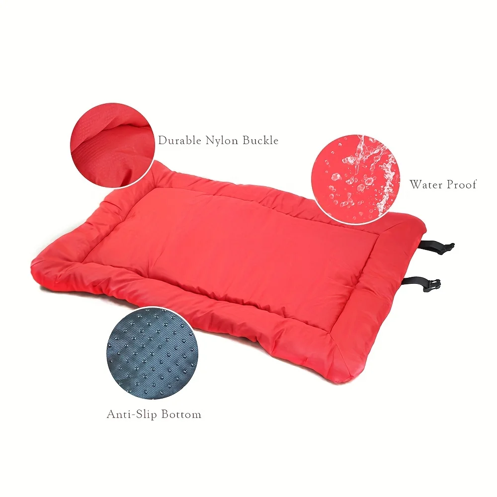 Cojín de cama antideslizante impermeable para mascotas, suministros lavables para perros al aire libre