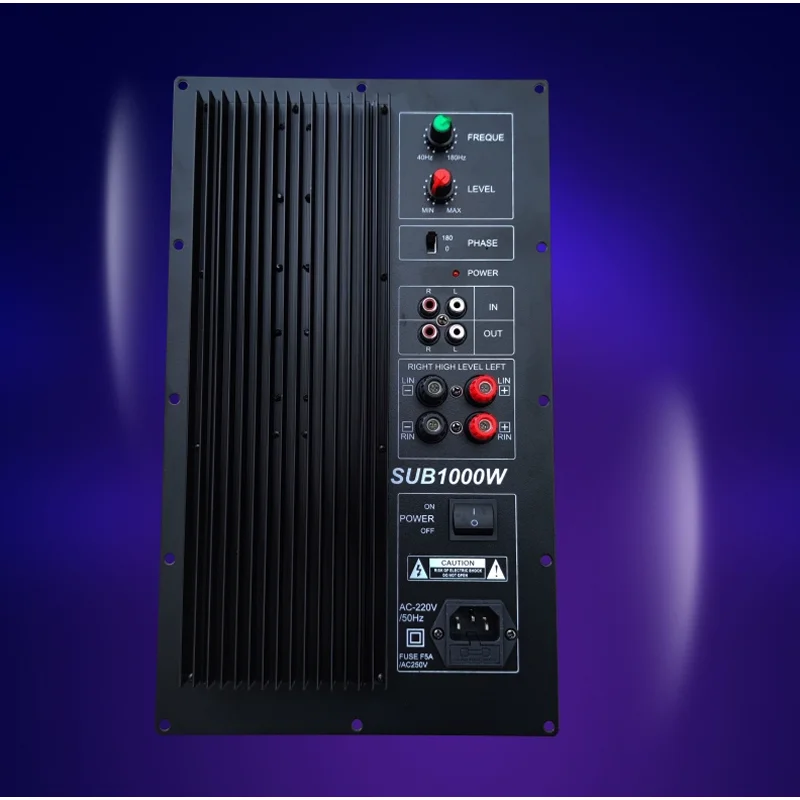 Placa amplificadora de graves de alta potencia SUB1500W, subwoofer activo de graves de 18 pulgadas, 8 tubos principales