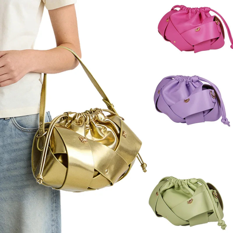 Bolsa de Pañales de Cuero de Lujo, Bolso Tote, Bandolera, Moderna, Casual, Simple, Única, Original, Retro, Bolso de Hombro para Mujer