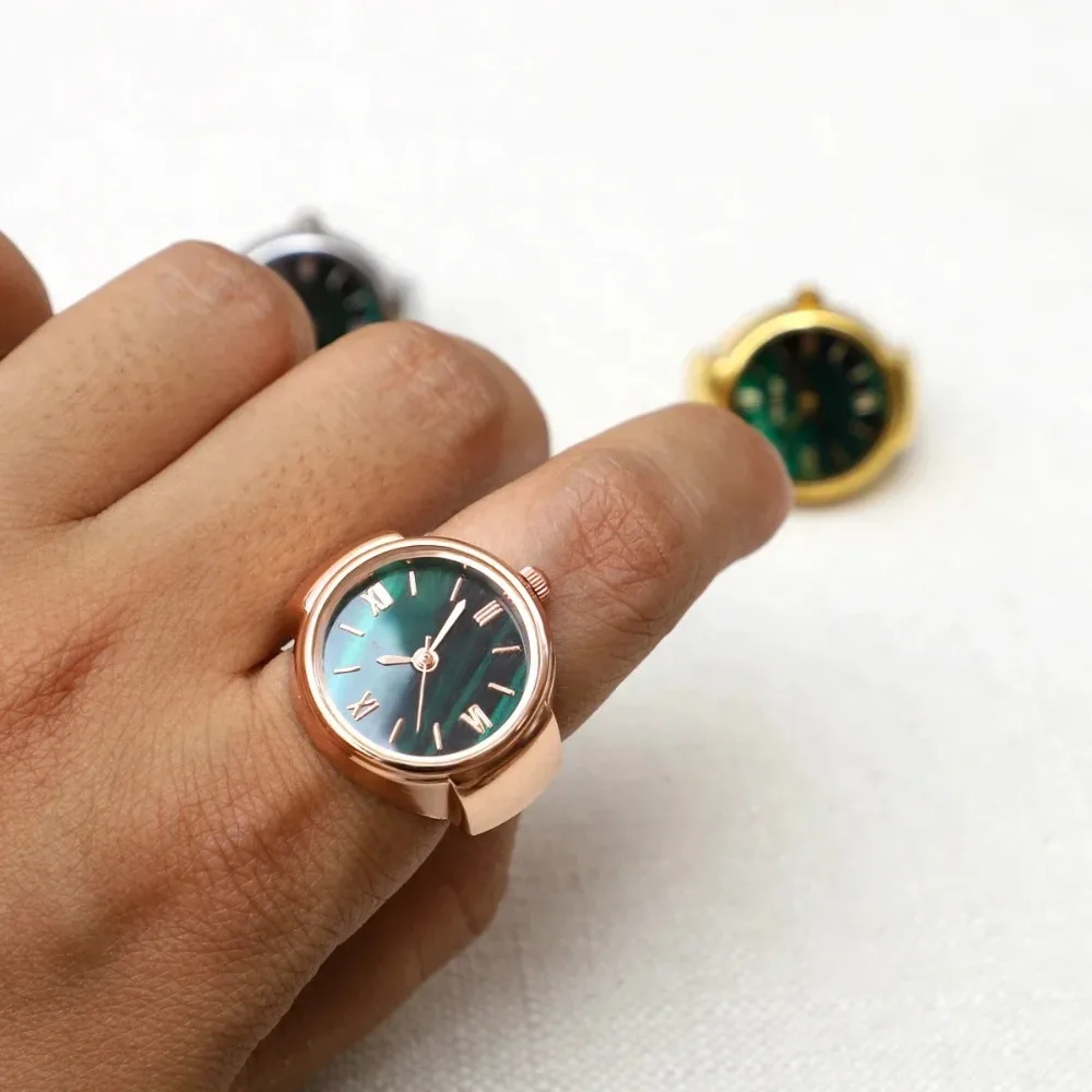 Mini anillo de reloj de moda para hombre y mujer, relojes de dedo con personalidad, accesorios de joyería para fiesta de cóctel y banquete de negocios