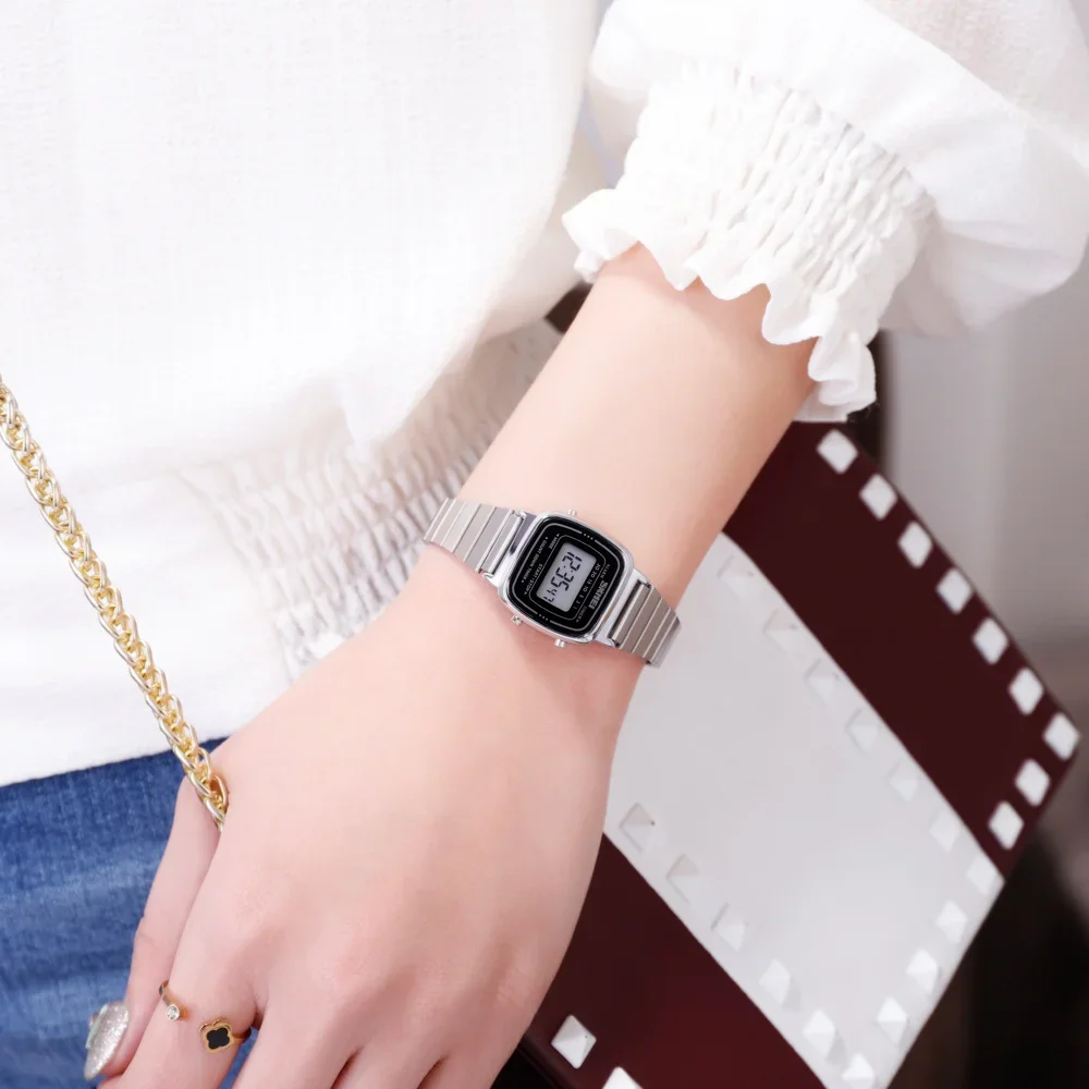 SKMEI 1901 relojes de lujo para mujer, reloj con calendario cronógrafo Digital con esfera pequeña, reloj de pulsera resistente al agua para mujer, reloj para mujer 1620