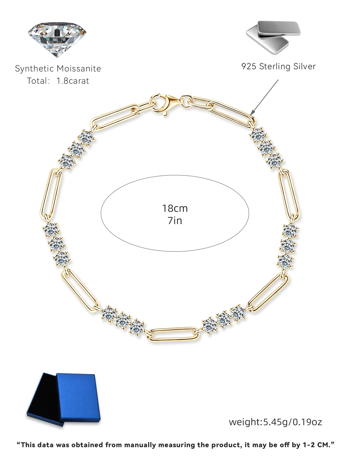 OXTAO-pulsera de moissanita de 3MM para mujer, pulseras de cadena ajustables de Plata de Ley 925, joyería de moda de lujo con certificado