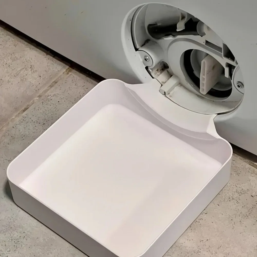 3/1PCS Bandeja de drenaje para lavadora, embudo de drenaje, bandeja de goteo para limpiar filtros de pelusas, bandeja recolectora de agua que detiene derrames en el suelo