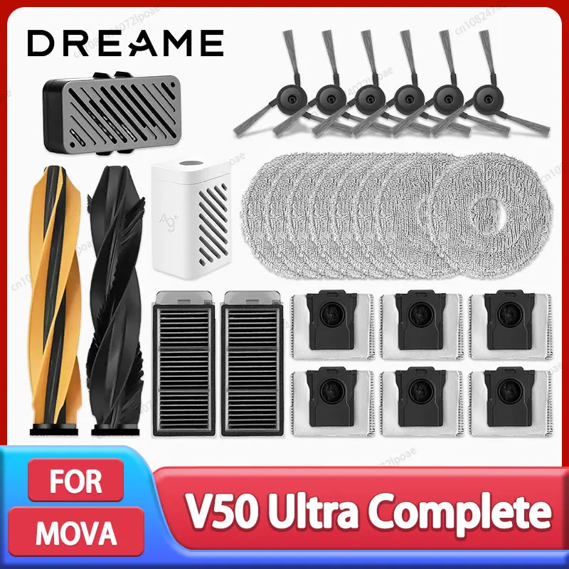 Dreame MOVA V50 Ultra completo Robot aspirador accesorios de repuesto Cepillo Lateral principal paño de mopa filtro Hepa bolsa de polvo de repuesto