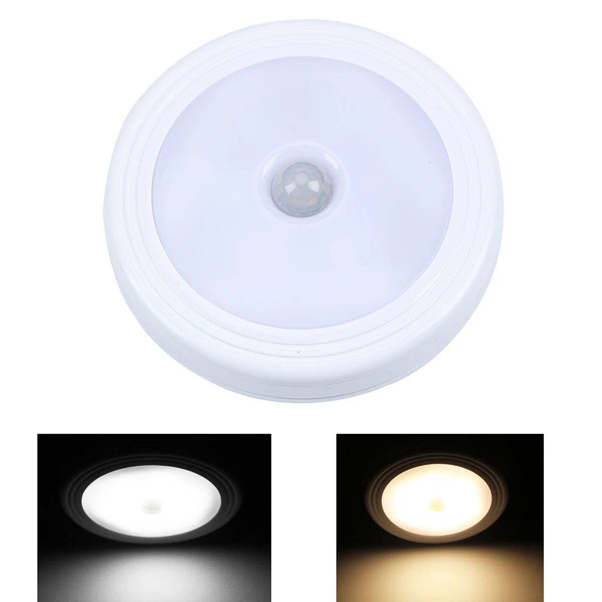 Luz LED nocturna con Sensor de movimiento PIR, lámpara nocturna alimentada por batería para armario de cocina, lámpara para armario, escalera, luz inalámbrica para armario