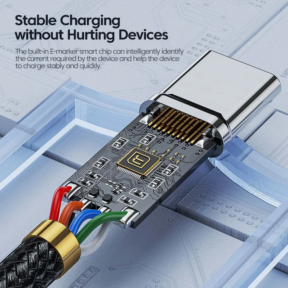 Toocki 100W tipo C a USB C cable PD 3,0 carga rápida 4,0 carga rápida tipo C a tipo C para iPhone 15 Macbook Samsung Xiaomi