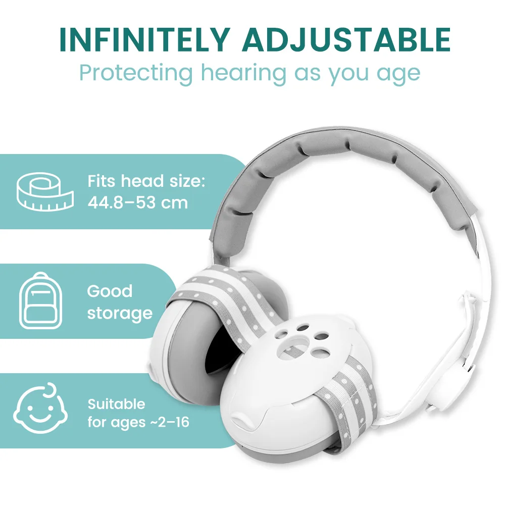 Protección auditiva para bebés Auriculares con cancelación de ruido para bebés, protección auditiva para bebés 2 en 1, elementos esenciales de viaje para bebés al aire libre