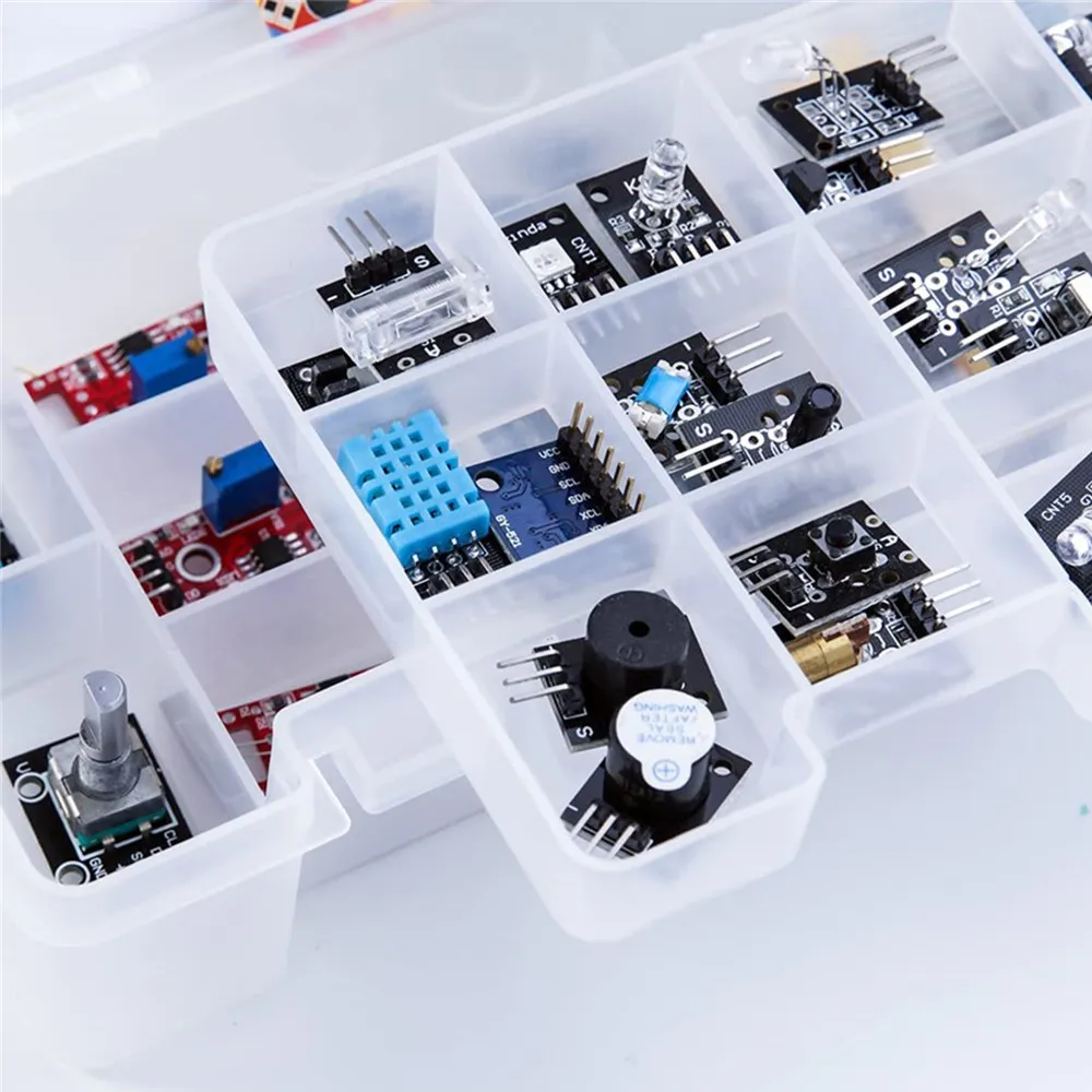 Kit de Módulos de Sensores ELEGOO Mejorado 37 en 1 con Tutorial, Compatible con Arduino ®   IDE — para UNO R3, MEGA, Nano DIY Electronic K