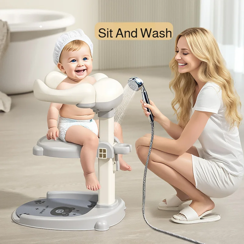 Soporte de Ducha Ajustable para Bebés, Dispositivo de Baño Infantil Antideslizante para el Hogar, Soporte de Baño para Bebés