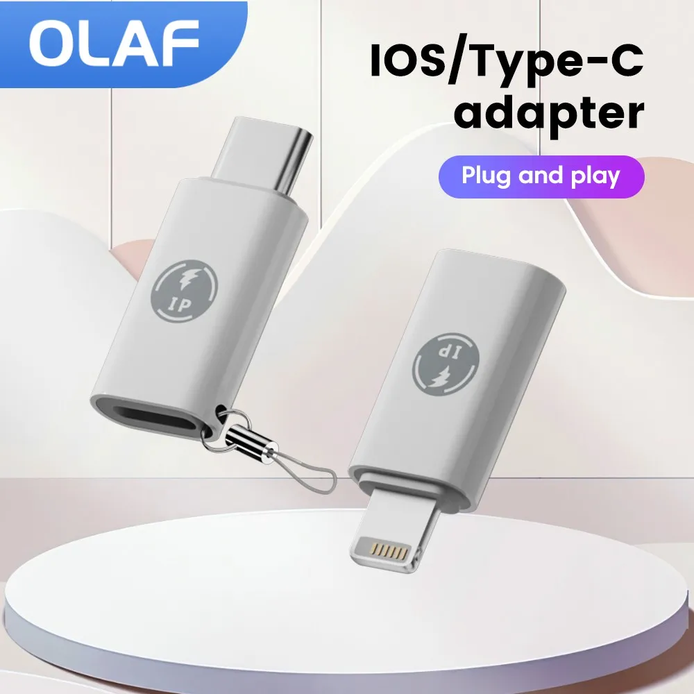 Adaptador USB C a Lightning de Olaf, convertidor de carga rápida tipo C hembra a macho iOS para iPhone 15, 14, 13, adaptador USB C Lightning