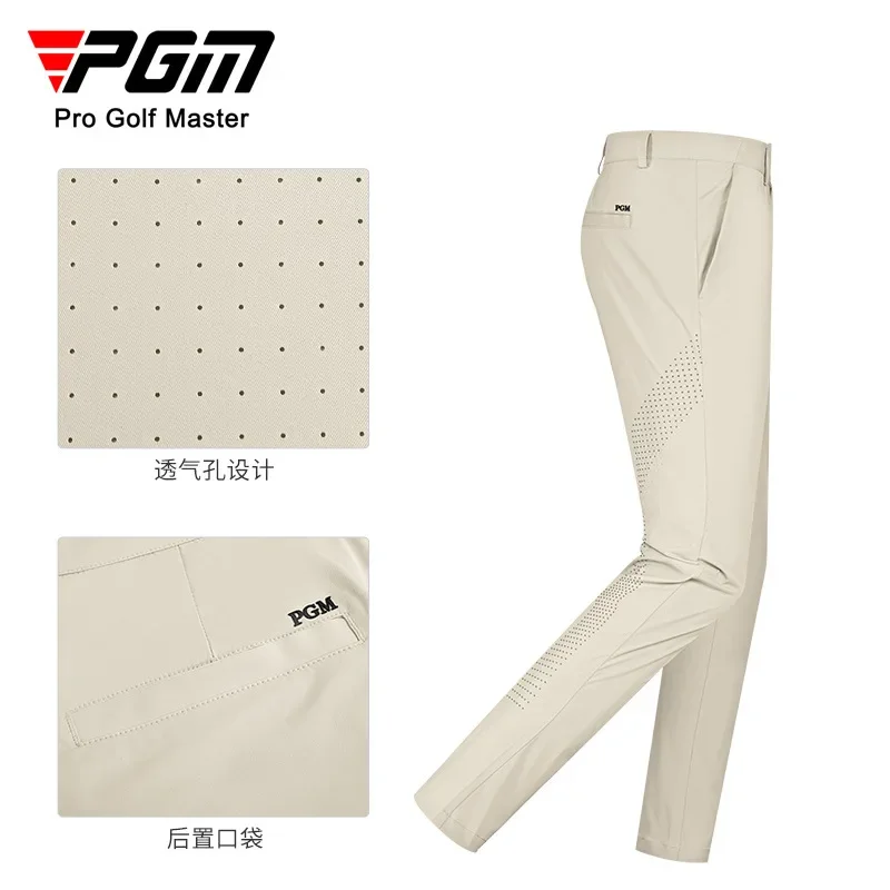 Pantalones de golf PGM para hombre, pantalones deportivos cómodos elásticos con perforaciones, ropa de golf para hombre KUZ154