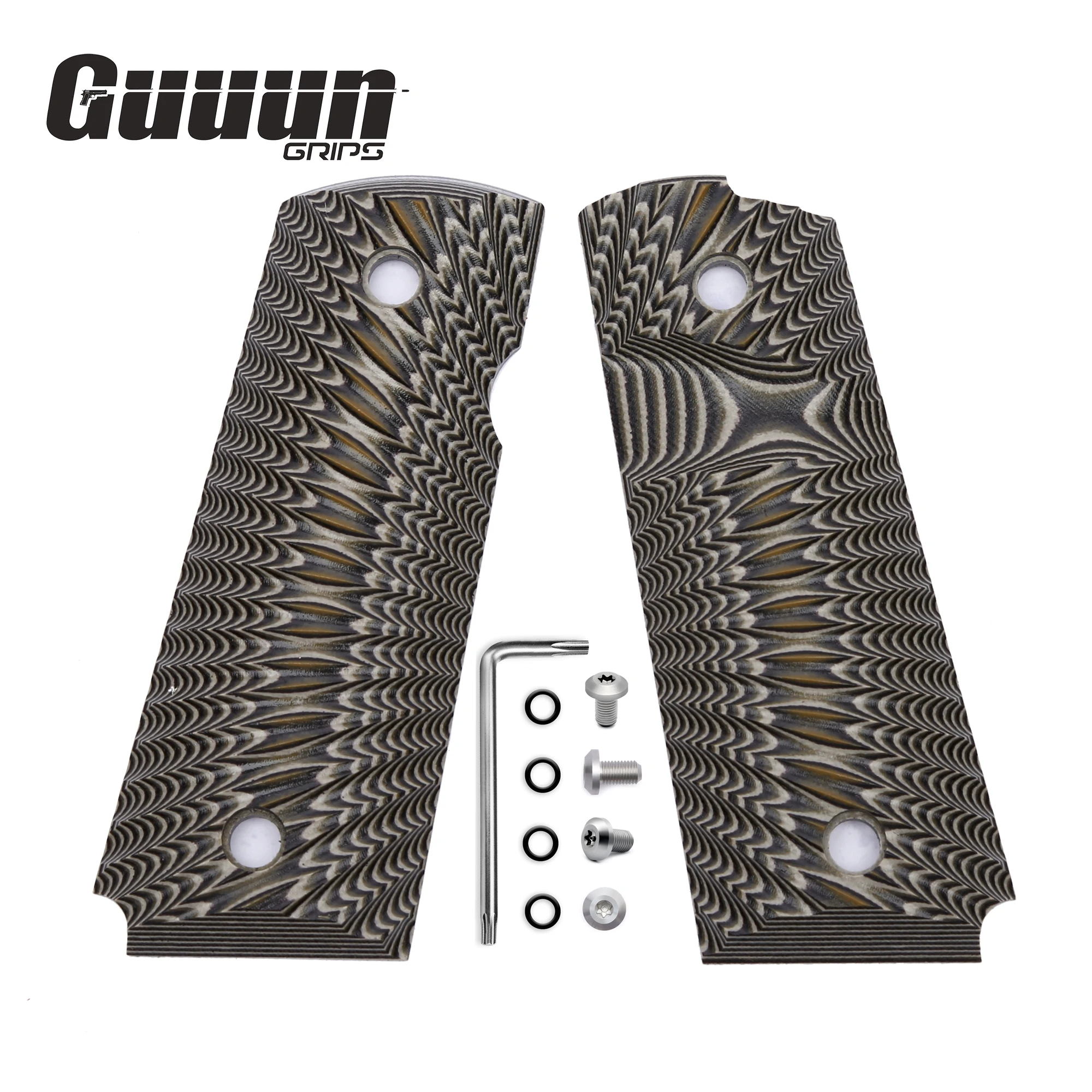 Puños Guuun G10 para textura Sunburst compacta / oficial 1911 - 10 opciones de color