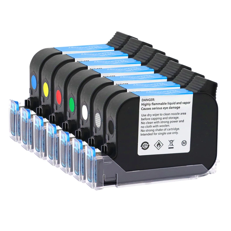 Cartucho de tinta para impresora de mano, de secado rápido, ecológico, solvente, altura de impresión de 2588mm, inyección de tinta de colores, 2588 + 2588 + M