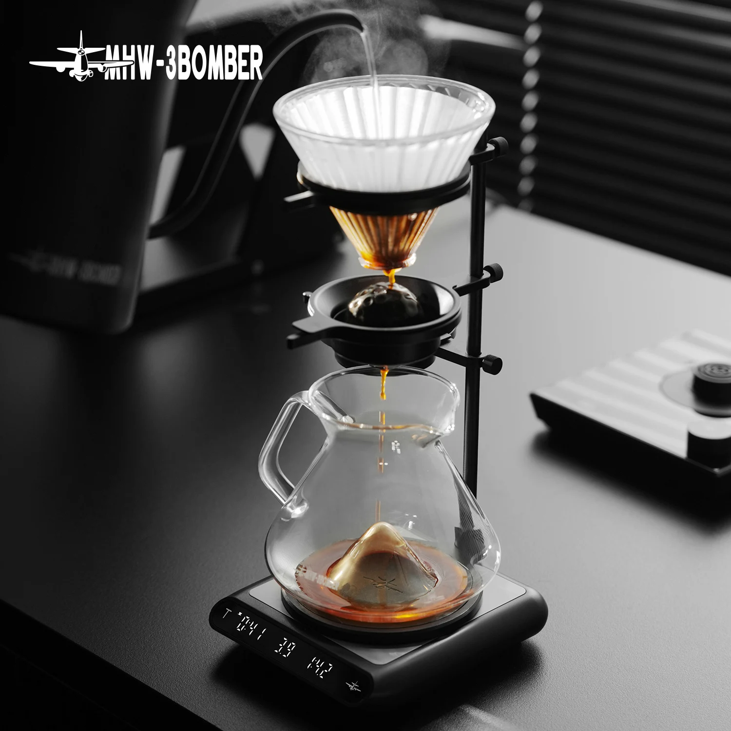 Báscula de café Espresso con goteo inteligente, MHW-3BOMBER con temporizador automático, carga USB, báscula electrónica para cocina, accesorios para cafetería, hogar y Barista