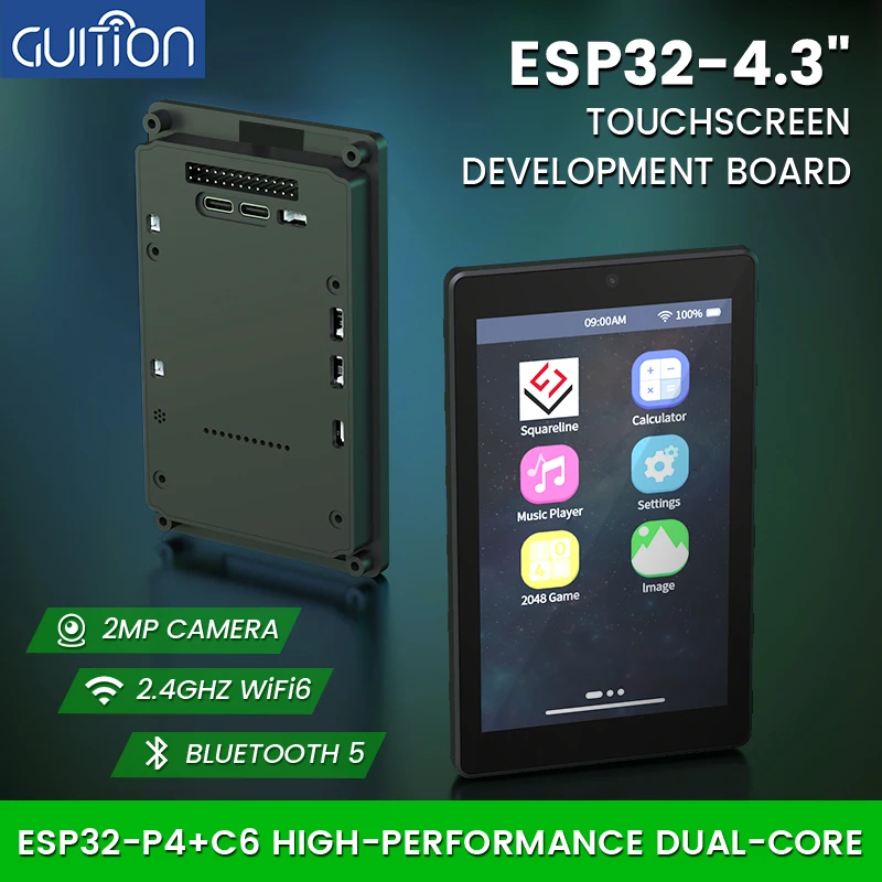 Placa de desarrollo ESP32P4 táctil capacitiva IPS de 4,3 pulgadas 480*800 Placa de desarrollo ESP32-C6 con carcasa y cámara