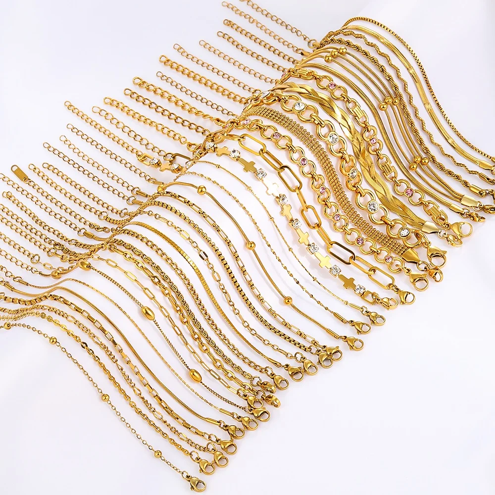 11 piezas【Aleatorio】Pulseras de acero inoxidable a la moda para mujer, elegantes y lujosas, juego de joyería para mujer que no se decolora, adecuado para uso diario y fiestas, regalo de cumpleaños