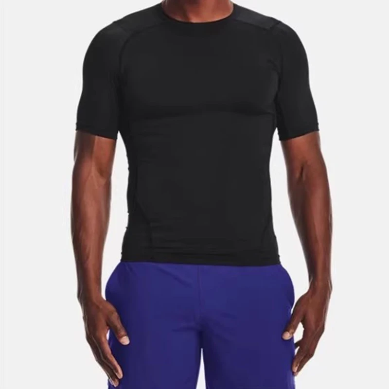 Camiseta para correr para hombre, camisetas deportivas de manga corta de verano para hombre, camiseta de entrenamiento, medias ajustadas, camisetas de compresión para gimnasio y Fitness para hombre