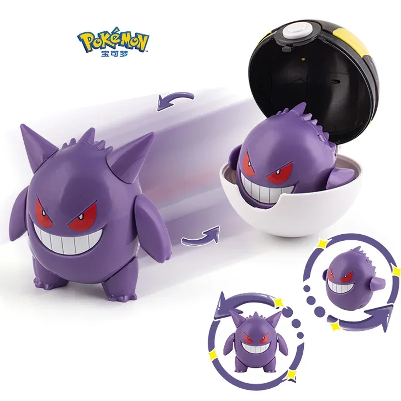 Juguetes originales de la colección Pokémon Elf Ball, figuras de los monstruos de bolsillo, modelo Pikachu, Gengar, Elf Ball, Dragonite, Snorlax, Lapras.