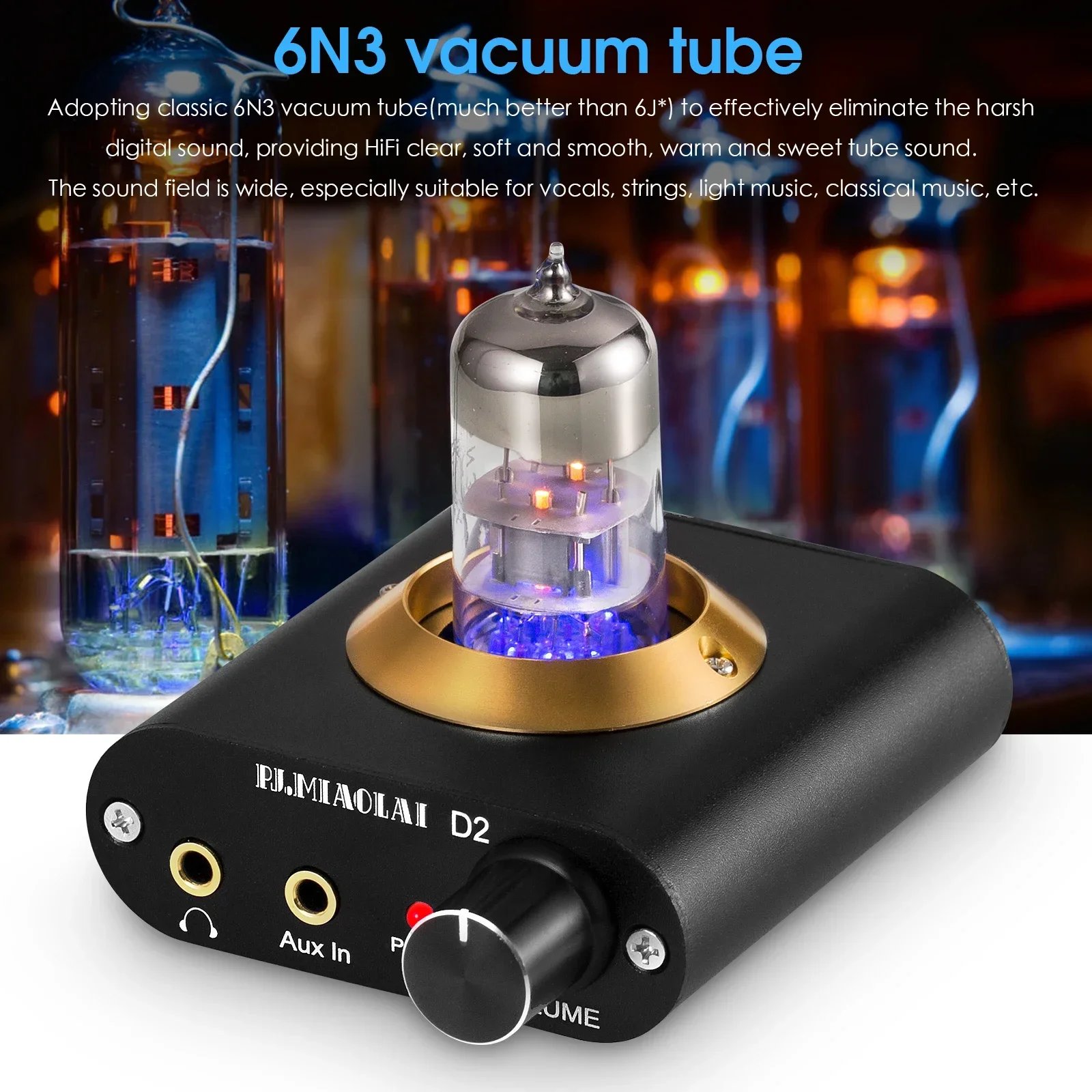 Nobsound Super Mini amplificador de auriculares de tubo de vacío preamplificador de Audio de escritorio estéreo para el hogar