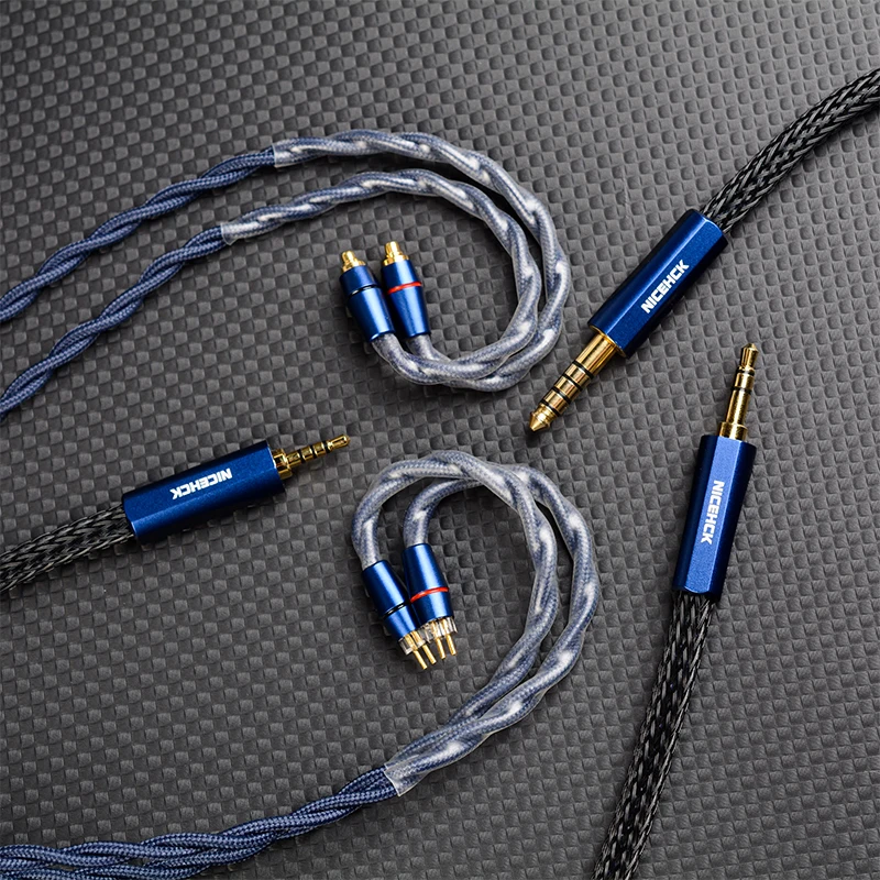 Cable para auriculares HiFi NICEHCK DualDragon 8N OCC+Microalloy CVD Graphene, 4,4mm/3,5mm/2,5mm MMCX 2Pin N5005 para NX8Ti N5005 IEM