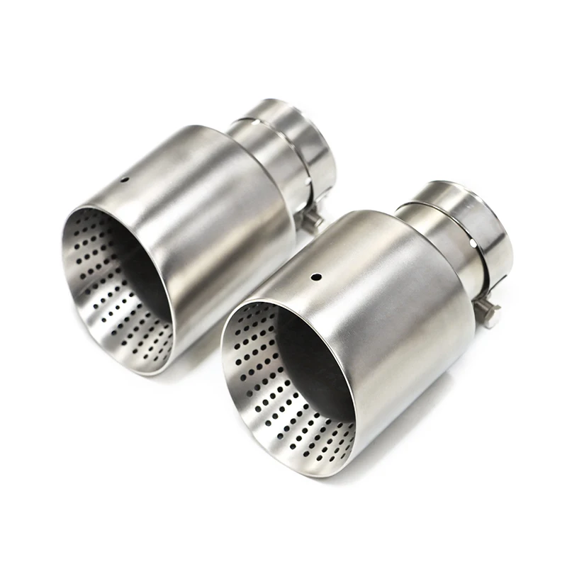 1 Uds. Sistema de punta de escape de coche de acero inoxidable mate, punta de escape Universal para VW GTI MK7 Golf7, boquilla de 60MM y 63mm, punta de silenciador