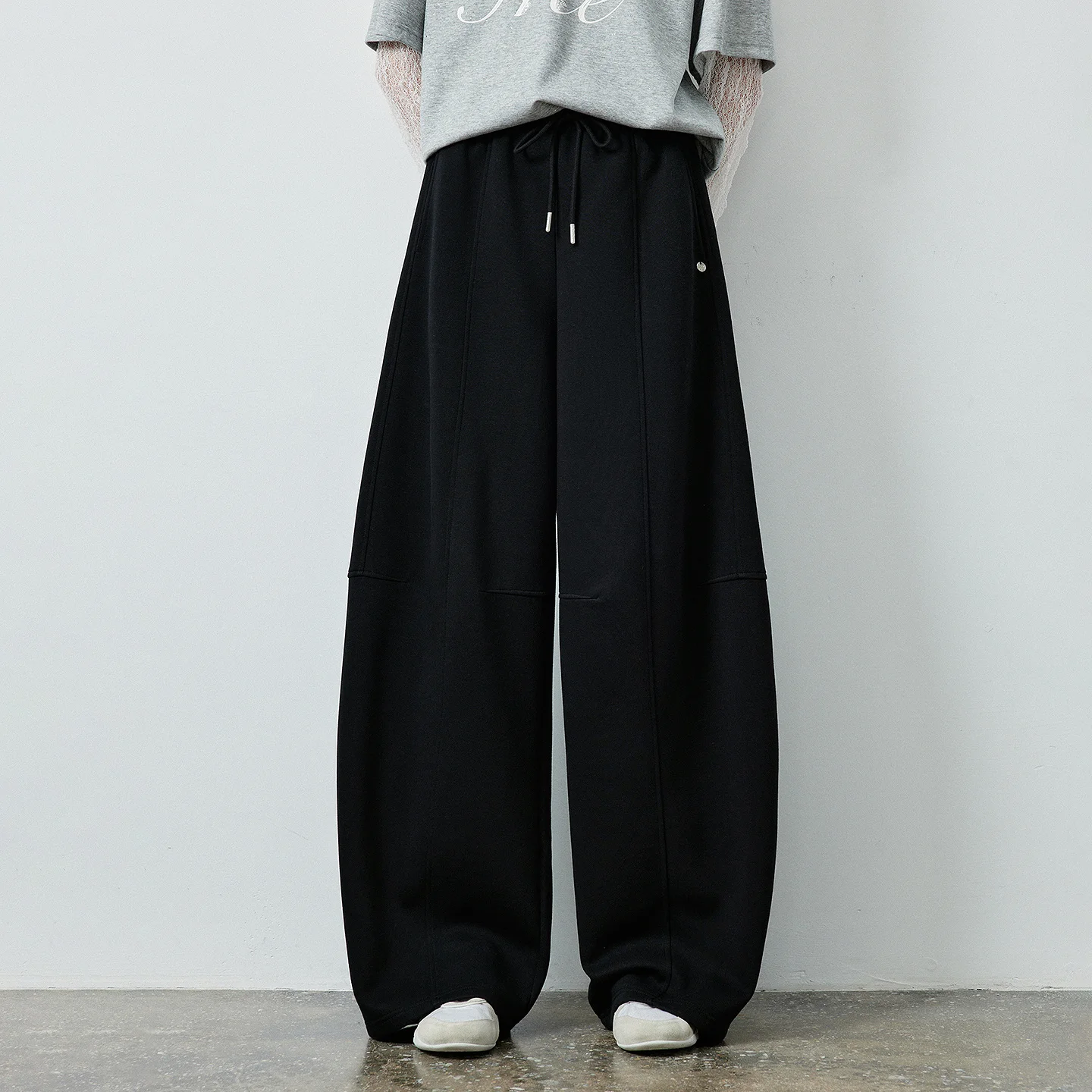 Pantalones Deportivos de Cintura Alta y Pierna Curva para Mujer TOYOUTH, Nueva Colección Otoño 2026, Cintura Elástica con Detalle de Costura, Corte Holgado y Estilizador