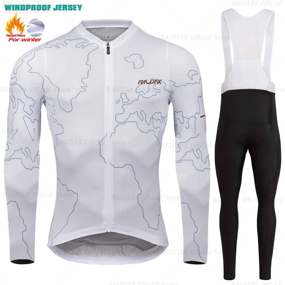 2025 Raudax invierno ciclismo conjuntos de ropa térmica de lana Top ciclismo Jersey deporte bicicleta MTB ropa de montar chaquetas cálidas para hombre