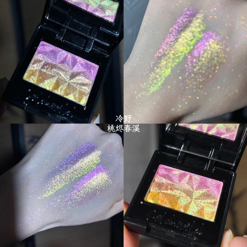 Paleta de sombras de ojos Coldnwild Chameleon con efecto degradado, resistente al agua, de larga duración, fácil de difuminar, maquillaje de ojos con brillo duocromo