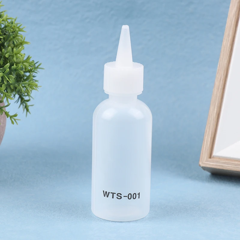 Alcohol líquido con aguja 50ML WTS-001 para teléfono PCB reparación de soldadura plástico para dispensador colofonia pasta fundente de soldadura 1 ud.