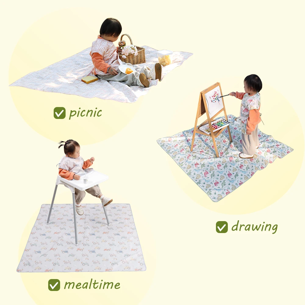 Elinfant, 1 unidad, alfombrilla para silla alta de bebé, alfombrilla portátil para silla de comedor de bebé, alfombrilla impermeable para derrames, Protector de suelo antideslizante, alfombrilla contra salpicaduras