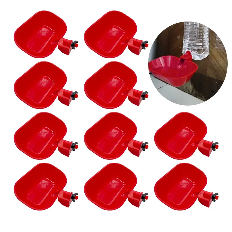 Cuencos automáticos para beber aves de corral, bebedero grande y grueso para gato, perro, pollo, pato, G1/8, alimentador de pollos de hilo macho, 5/10 Uds.