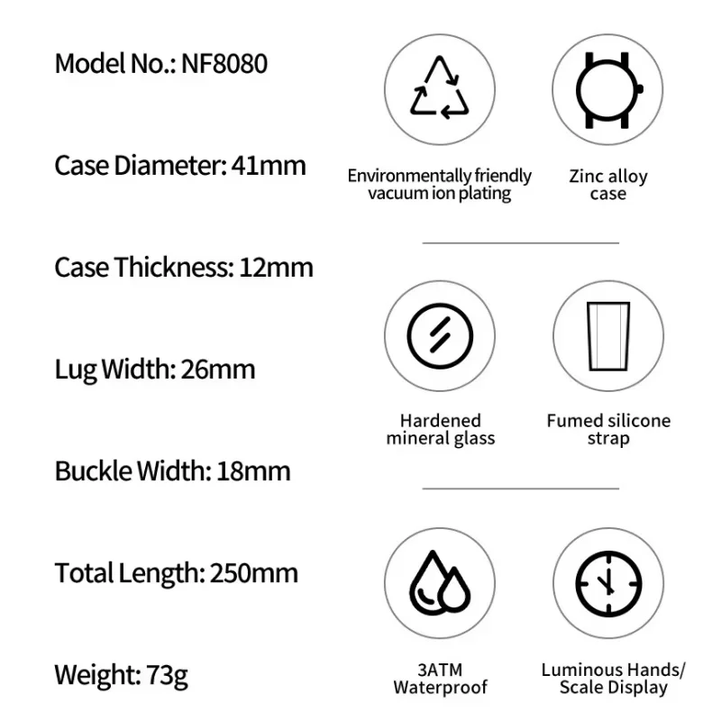 Relojes NAVIFORCE para hombre, cronógrafo multifuncional, correa de silicona, manecillas luminosas, resistente al agua hasta 3ATM, alta calidad, Original para hombre
