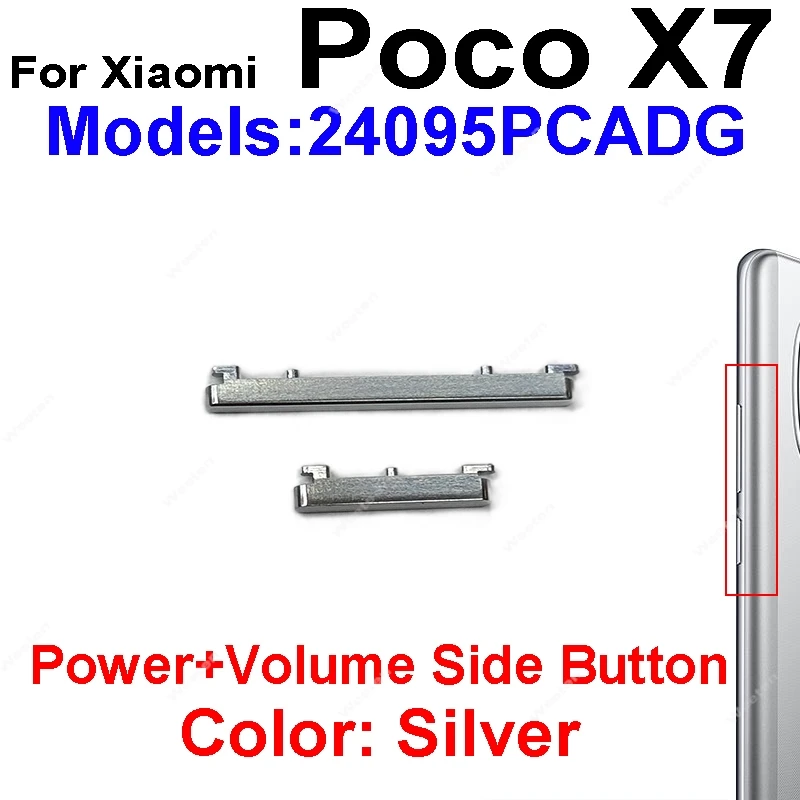 Cable flexible de botón lateral de encendido/apagado y volumen para Xiaomi Poco X7, Poco X7 Pro, F7 Pro - Piezas de reparación