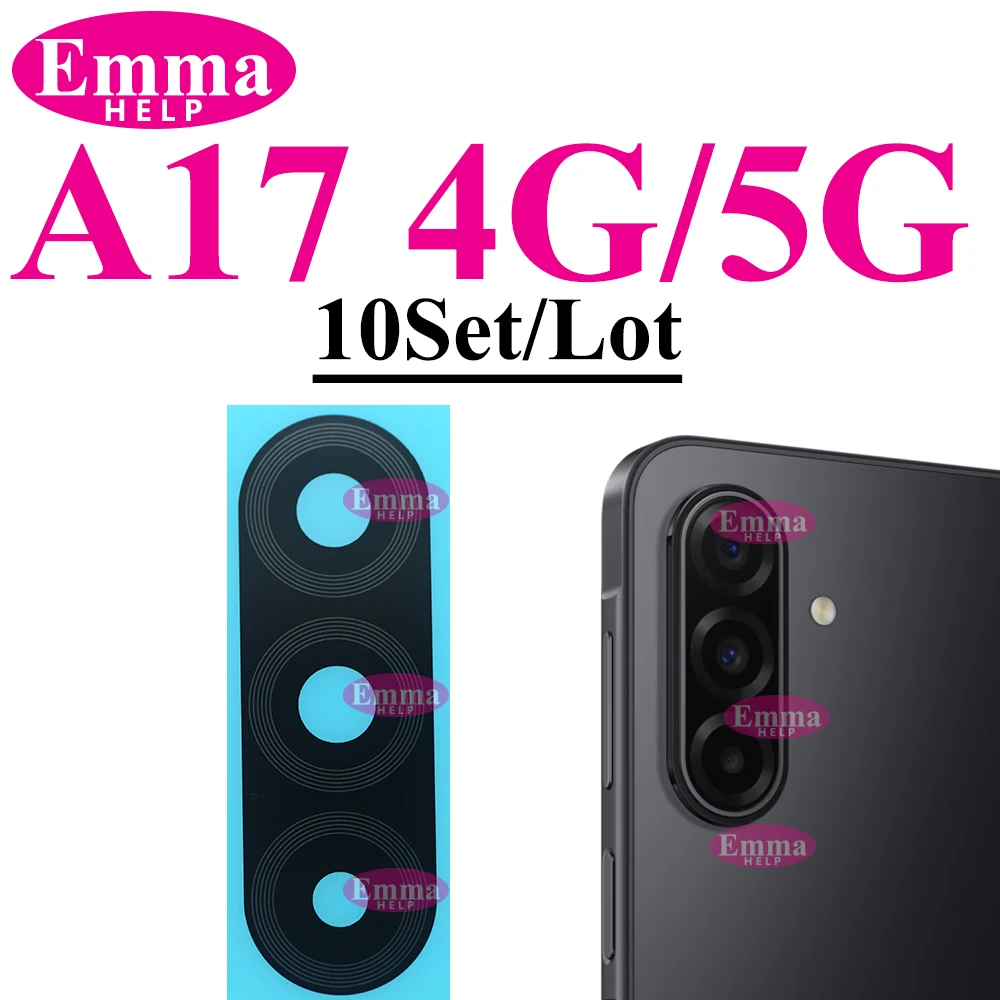 Lente de cristal de repuesto para cámara trasera Samsung A56 A07 A17 A06 A16 A26 A36 A52s A15 A55 A35 con adhesivo de pegamento para cristal de cámara