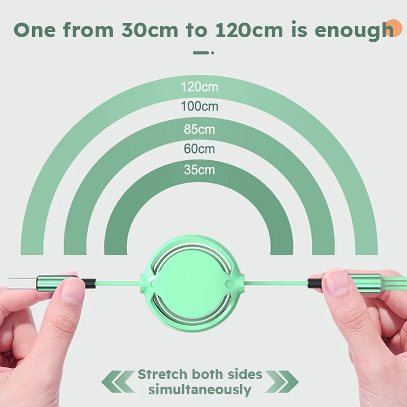 Cable USB retráctil 3 en 1, Cable de datos de carga rápida para Iphone, Samsung, Huawei, Xiaomi, Cable de carga múltiple