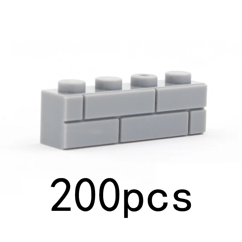200 Uds DIY bloques de construcción figuras de pared gruesas ladrillos 1x4 puntos tamaño creativo educativo Compatible con marcas de juguetes para niños