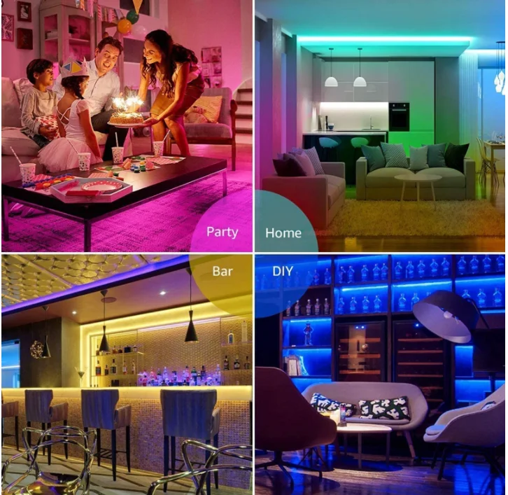 Tira de LED USB de 5V CC, 1 metro, 5050, impermeable, RGB, flexible, 50 cm, 1 m, 2 m, con control remoto de 17 teclas para fondo de TV