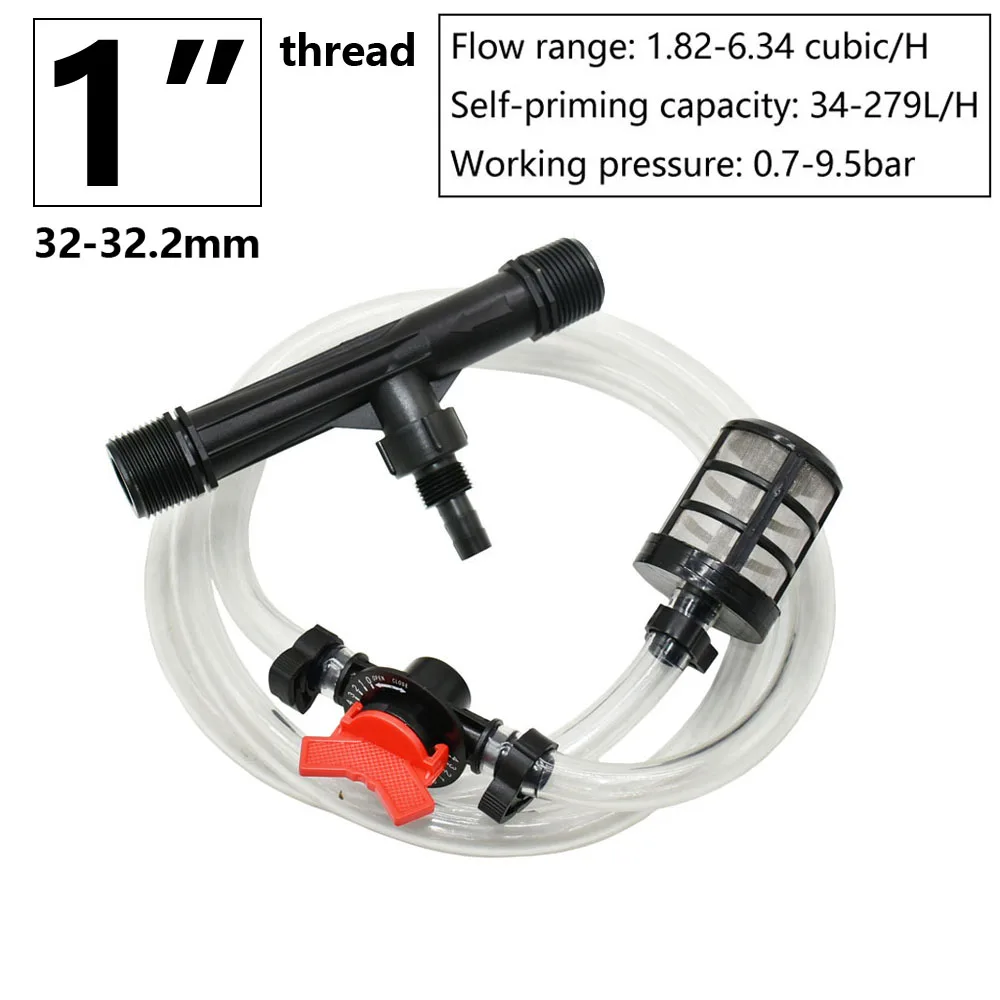 Tubo Venturi de riego, 1/2 ", 3/4", 1 ", 1,5", rosca, inyector de fertilizante Venturi para agricultura, manguera de fertilización agrícola, filtro de grifo