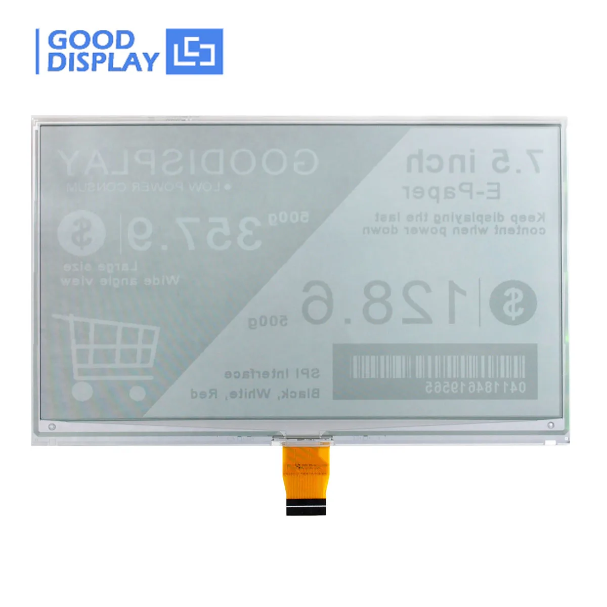 GooDisplay Módulo de Pantalla de Papel Electrónico de 7.5 Pulgadas, Pantalla de Tinta Electrónica de 4 Tonos de Gris, Resolución 800x480, Actualización Rápida de 1.5s, SPI GDEY075T7