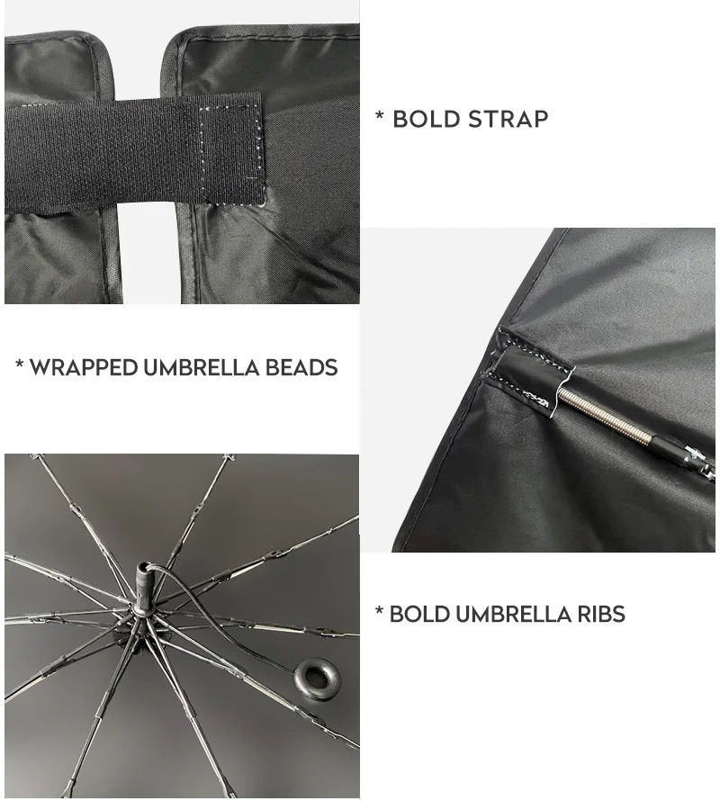 Parasol Delantero para Coche con Anillo de Sujeción, Sombrilla para Parabrisas, Visera de Protección Solar de Verano, Cubiertas para el Interior del Coche, Suministros de Refrigeración