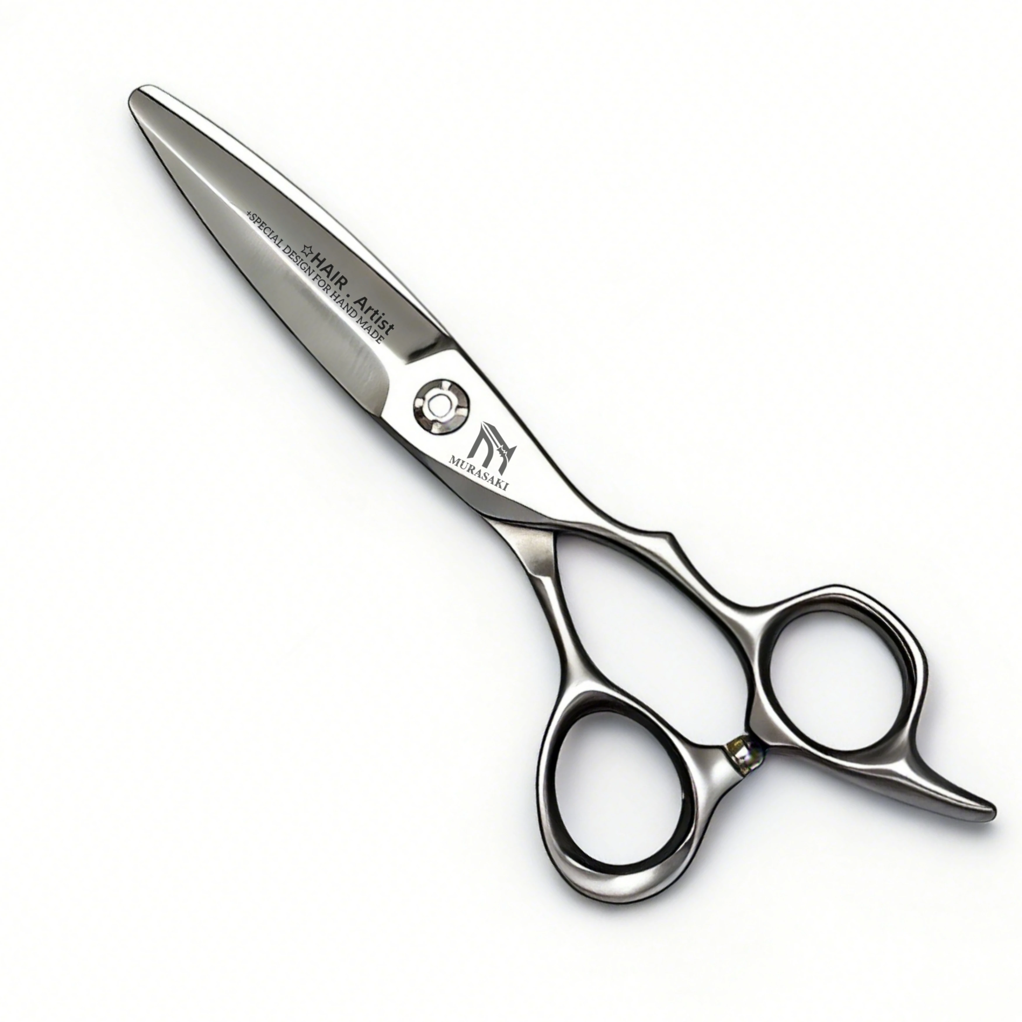 Tijeras de Barbero Profesionales de Acero VG10, Hoja de 5.75 Pulgadas con Diseño de Hoja de Sauce, Cuchilla Afilada de un Solo Lado, Especializadas para Regular el Volumen del Cabello