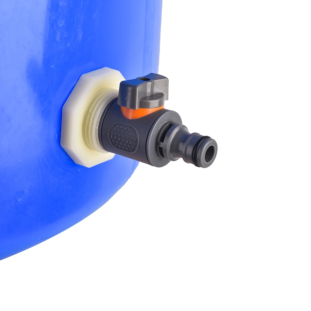 Juntas adaptadoras de válvula de mamparo de barril de lluvia de PVC de 3/4 pulgadas, conectores de drenaje de tanque de agua, junta de manguera de riego de jardín