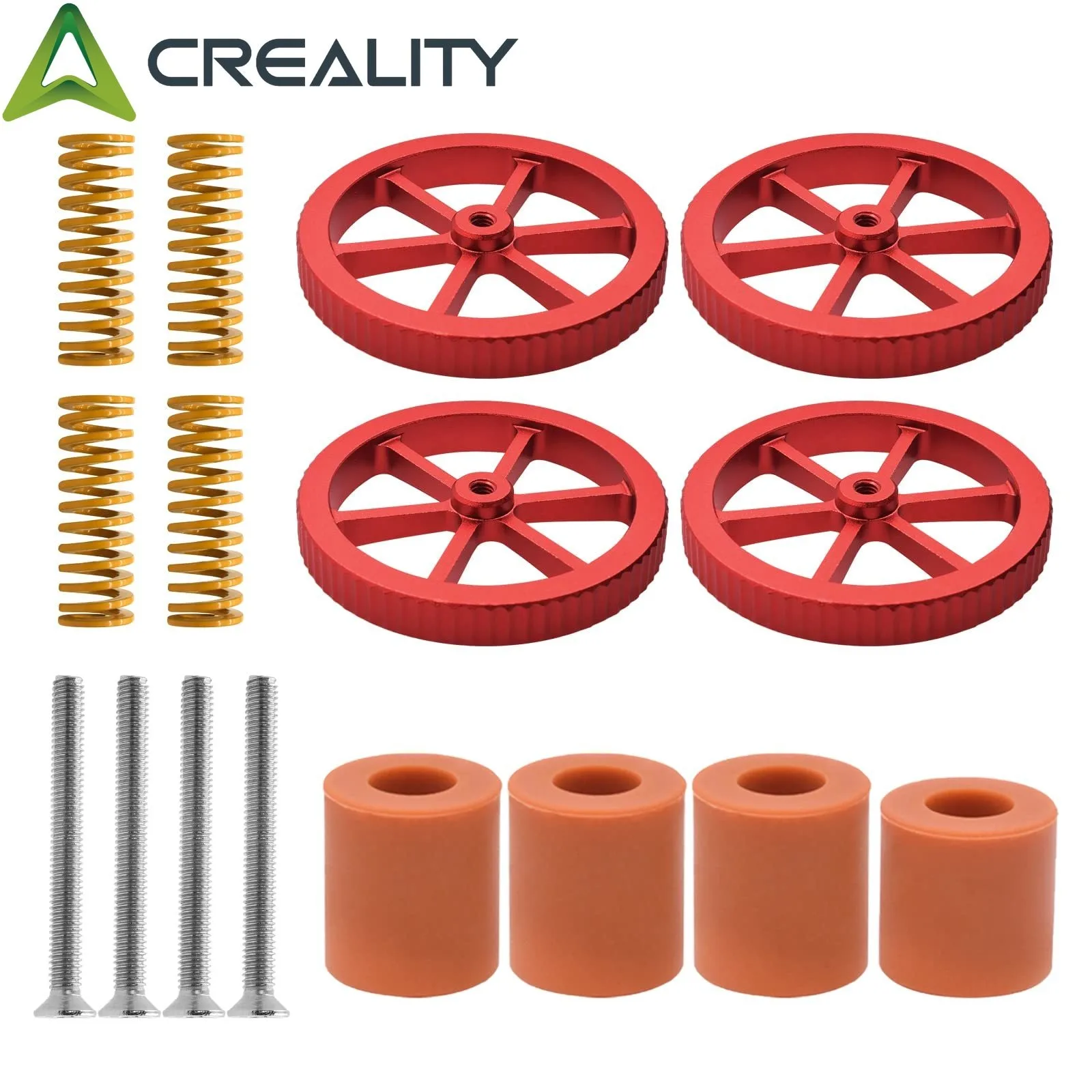 Kit de nivelación de cama térmica para impresora 3D, tuerca de nivelación manual de aluminio + resortes + columna de silicona de 18mm y 16mm para Ender 3/Ender 5/CR-10