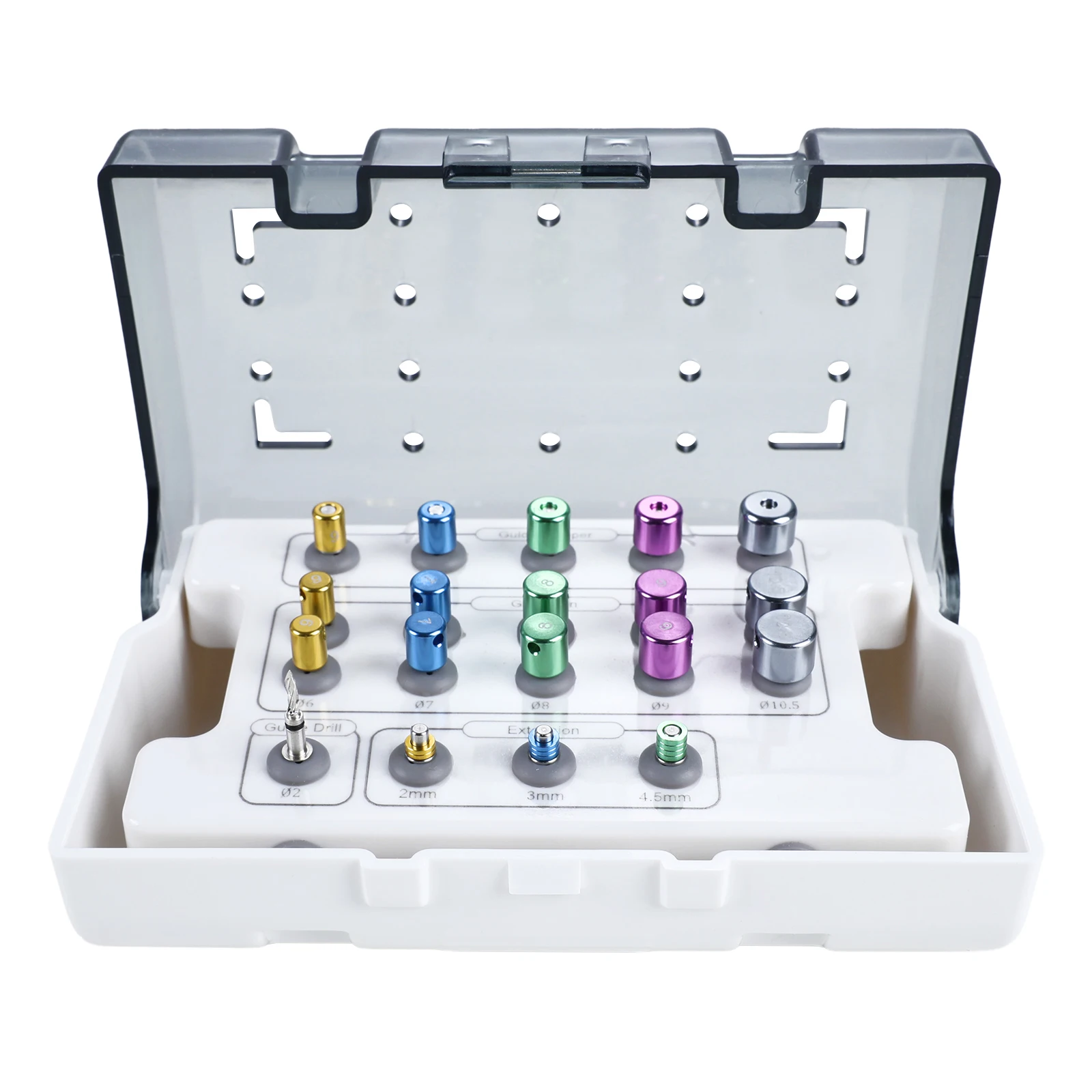 Juego de 19 Piezas de Brocas Guiadas Universales, Kit de Guía y Posicionamiento de Implantes Dentales Universales