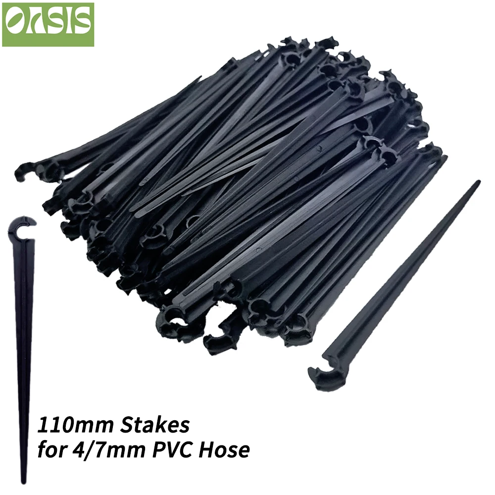 OASIS 50-1000 Uds jardín 1/4 "palo soporte de vástagos fijos 11cm 20cm para riego por goteo 4/7mm tubo de manguera insertando el suelo