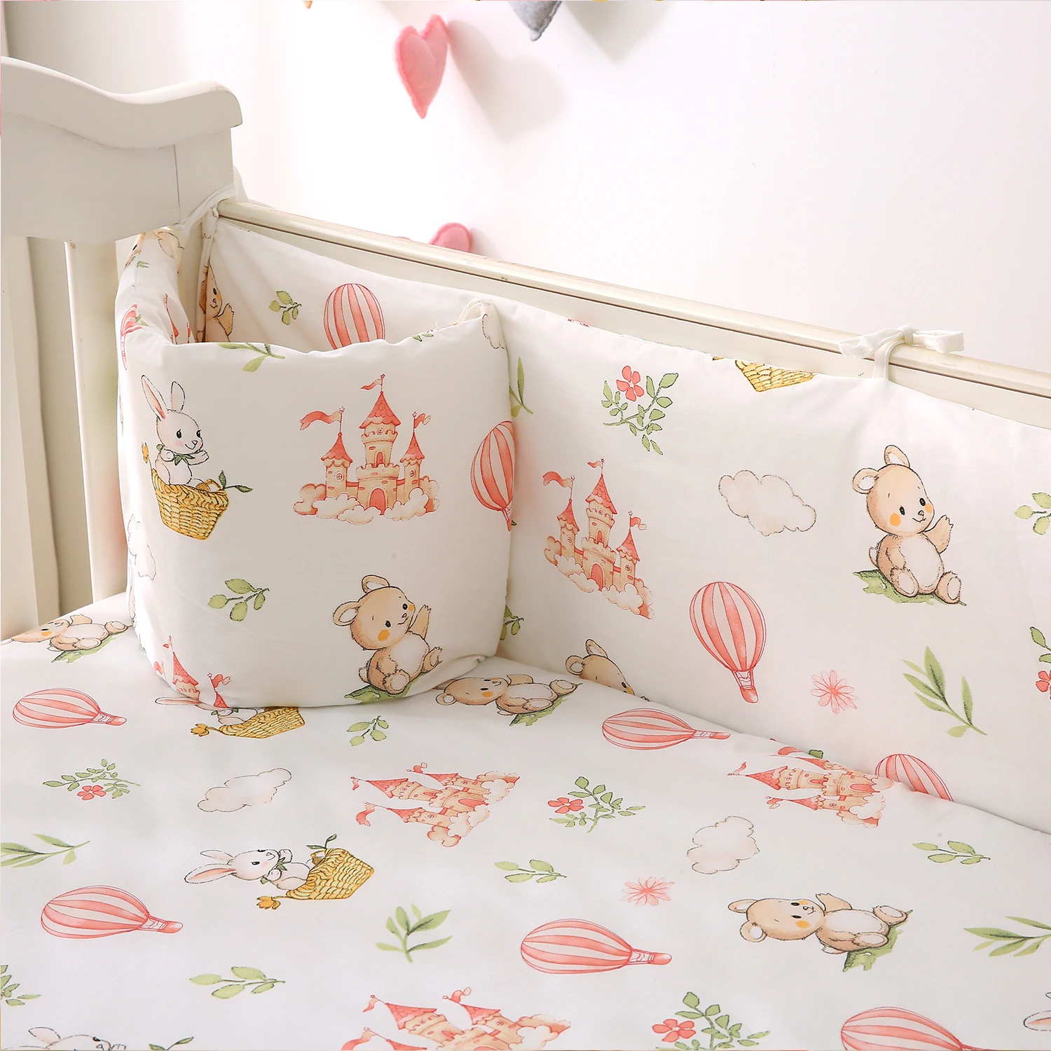 Riel protector para cuna de bebé, revestimiento de parachoques para cuna infantil, valla de cama acolchada con estampado de dibujos animados, 1 unidad de 120/130/180/200cm de longitud, 1 ud.